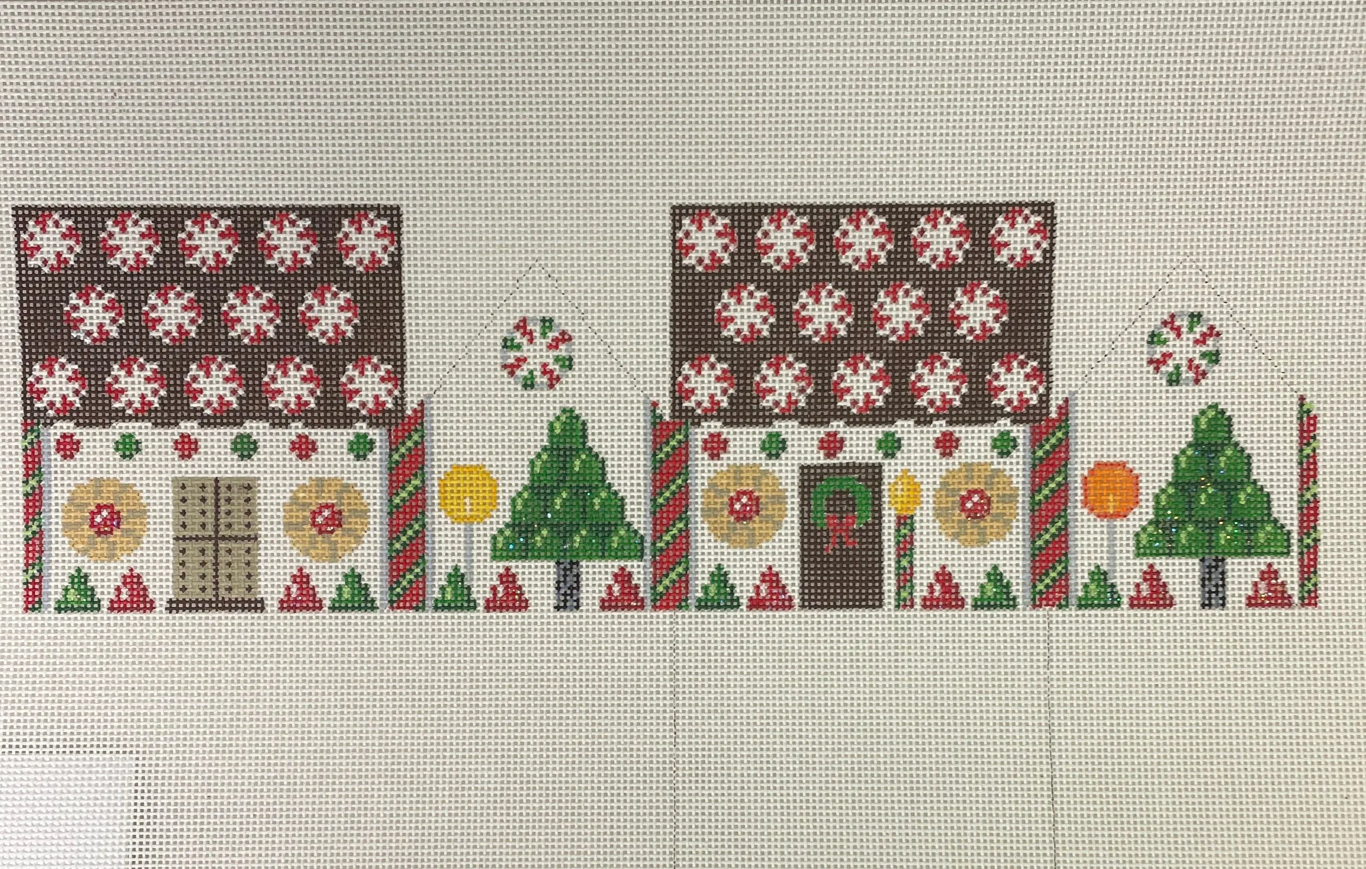 * Susan Roberts Needlepoint 5234-13 Peppermint Rounds 3D Gingerbread House