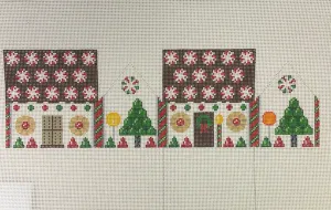 * Susan Roberts Needlepoint 5234-13 Peppermint Rounds 3D Gingerbread House