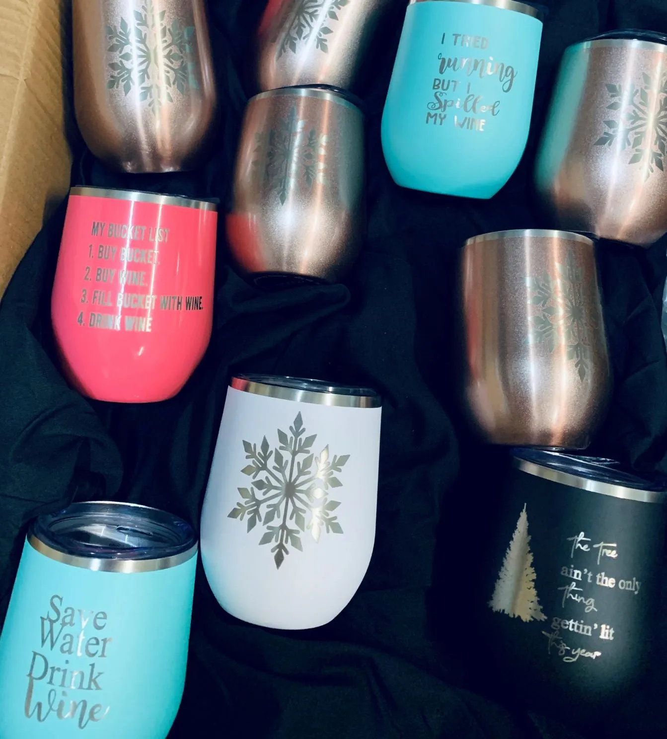 12 oz. Stainless Steel Wine Tumblers - Matte Finish
