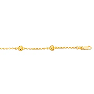 14K Gold Sun-Kissed Heart Anklet