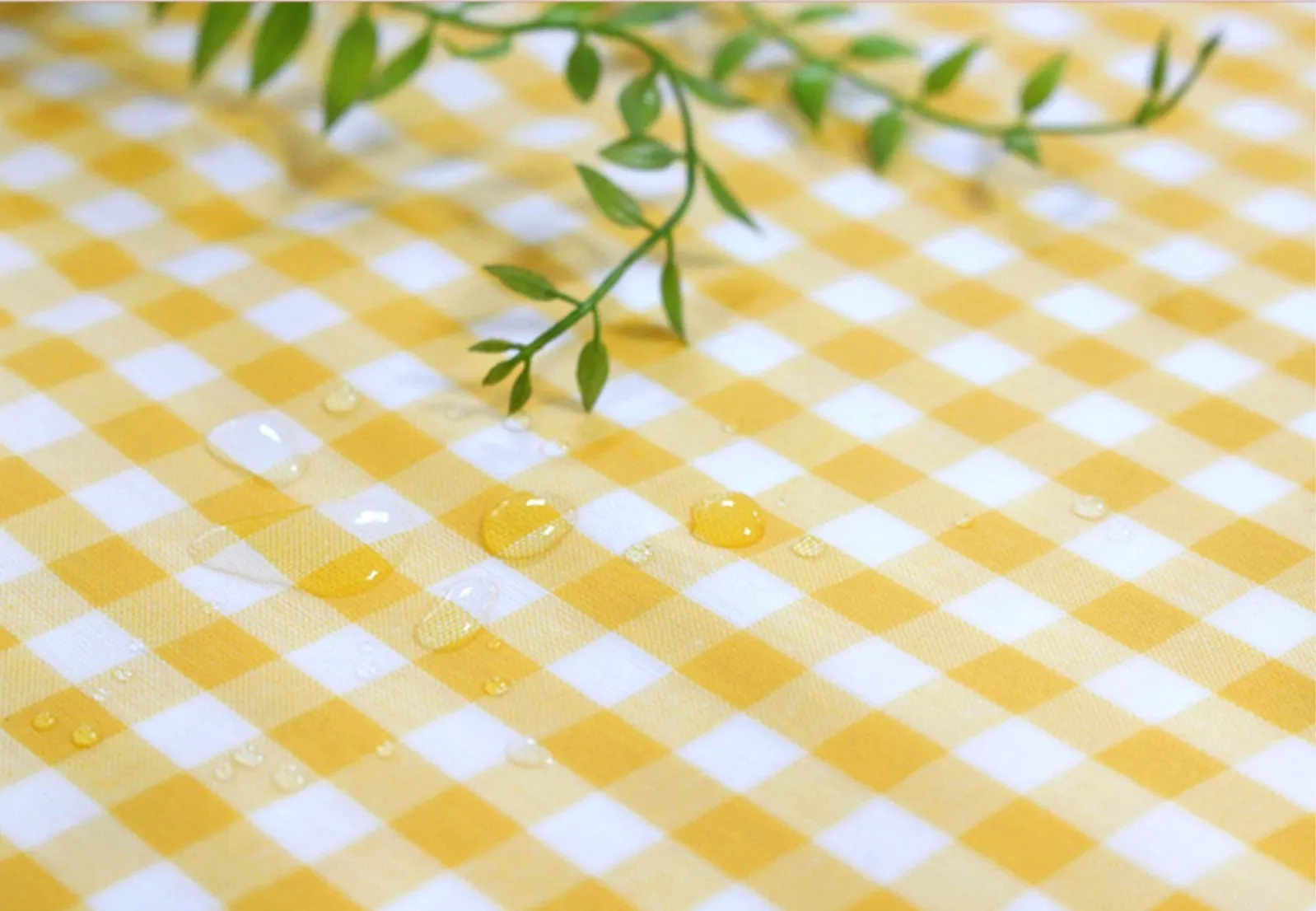 1cm Checkered Matte Laminated Cotton Waterproof Fabric - Wide Width - Quality Korean Fabric by the yard / 54443