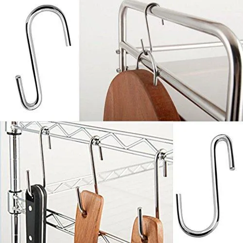 30 Pack Cintinel Heavy Duty S Hooks Pan Pot Holder Rack Hooks Hanging Hangers S Shaped Hooks for Kitchenware Pots Utensils Clothes Bags Towels Plants