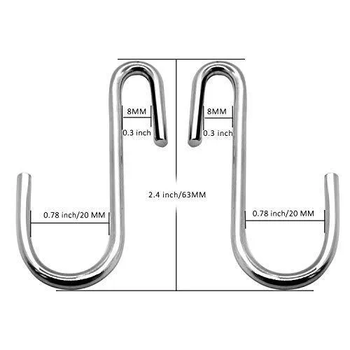 30 Pack Cintinel Heavy Duty S Hooks Pan Pot Holder Rack Hooks Hanging Hangers S Shaped Hooks for Kitchenware Pots Utensils Clothes Bags Towels Plants