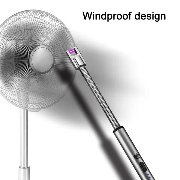360 Degree Rotation Pulse Arc Lighter Rechargeable Usb Windproof Lighter Portable BBQ Lighter