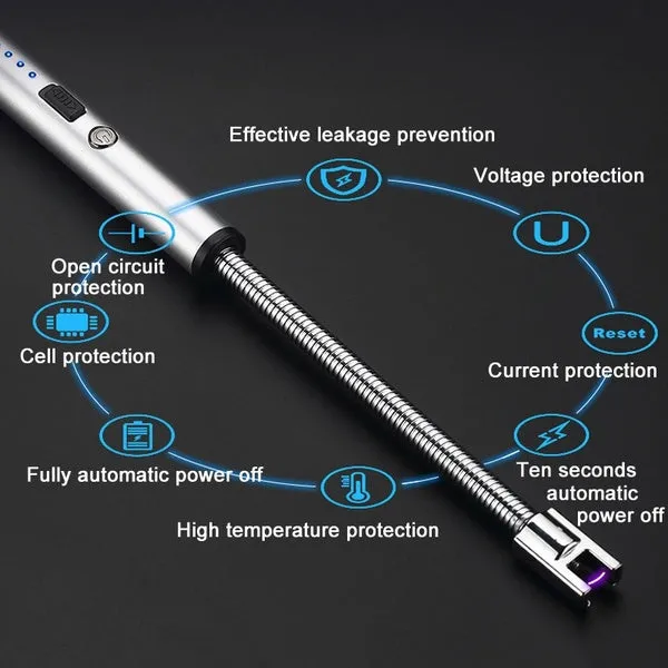 360 Degree Rotation Pulse Arc Lighter Rechargeable Usb Windproof Lighter Portable BBQ Lighter