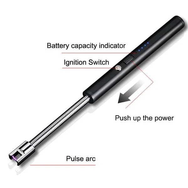 360 Degree Rotation Pulse Arc Lighter Rechargeable Usb Windproof Lighter Portable BBQ Lighter