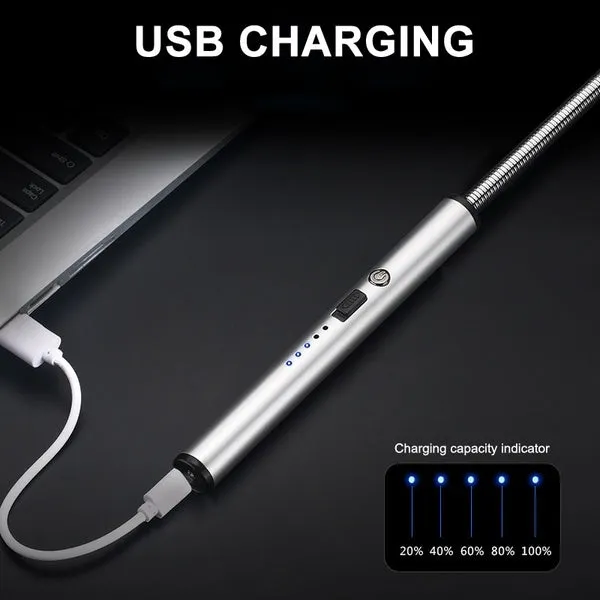 360 Degree Rotation Pulse Arc Lighter Rechargeable Usb Windproof Lighter Portable BBQ Lighter