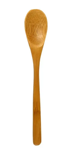 6" Solid Bamboo Condiment Spoon 10 pk