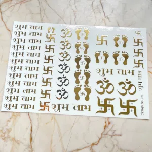 A5 Diwali Embossed Sticker Sheet - D35
