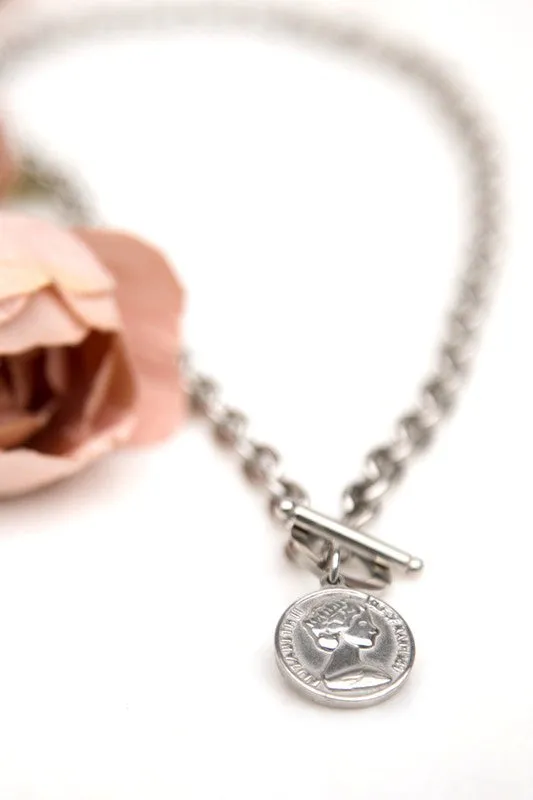 Aili's Corner Coin Accent Chain Necklace