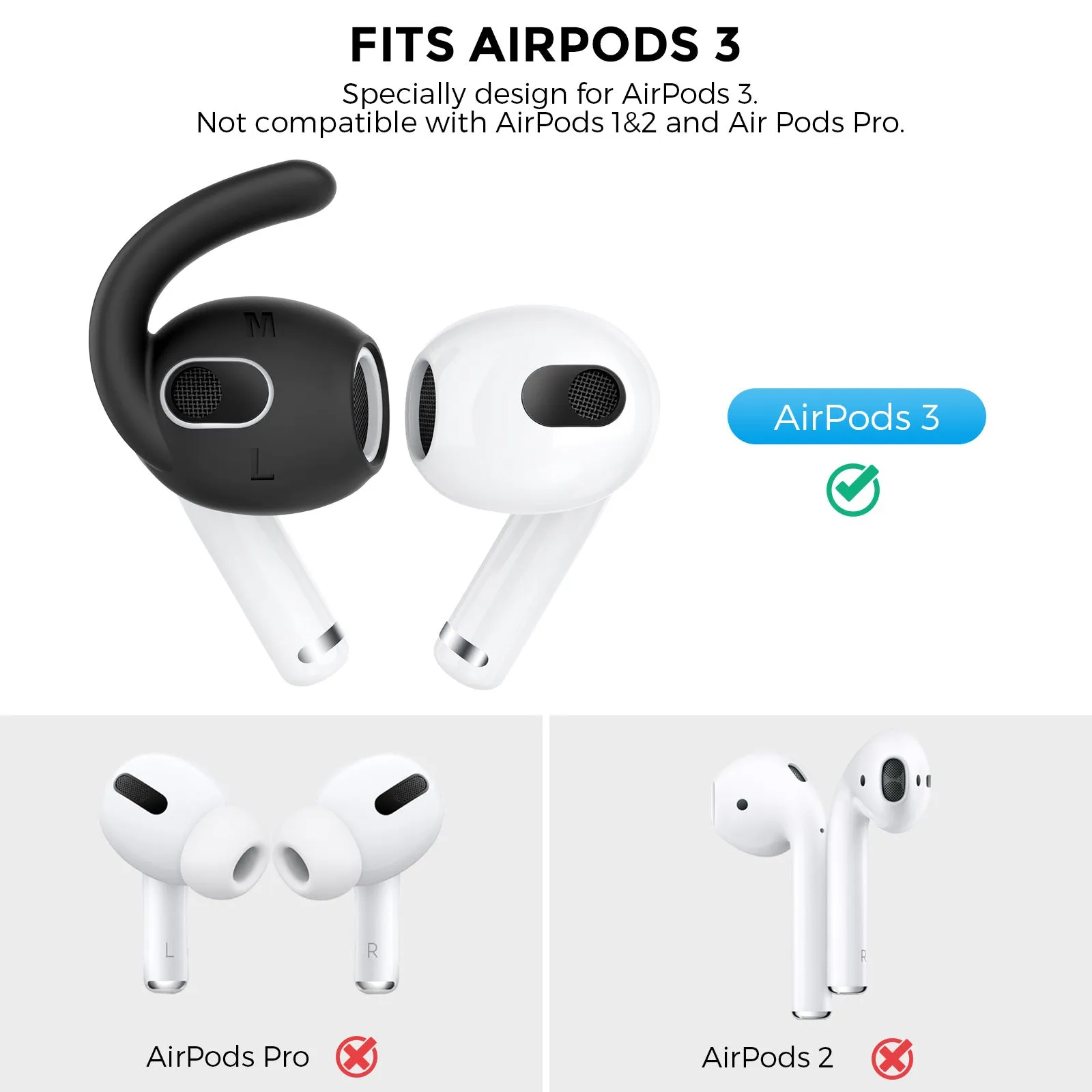 AirPods 3 Ear Hooks-3 Pairs