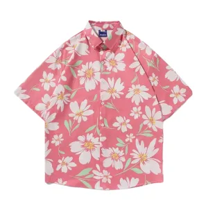American Pink Floral Resort Shirt