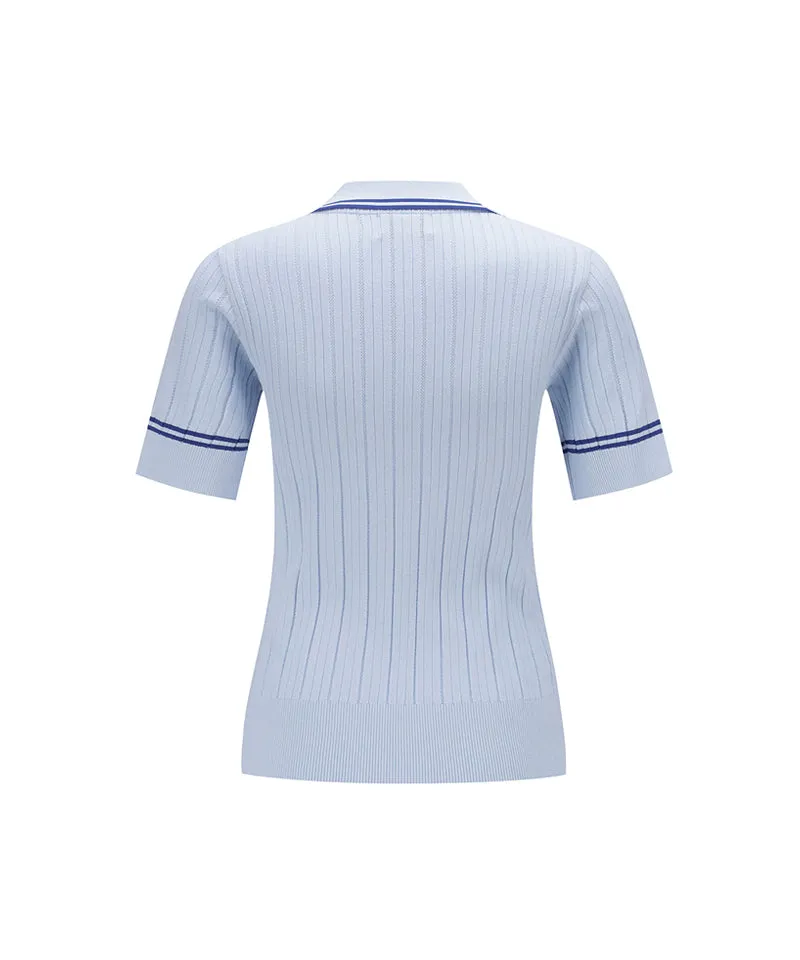 ANEW Golf Women's Collared Essential Short Sweater - Light Blue
