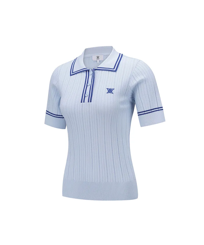 ANEW Golf Women's Collared Essential Short Sweater - Light Blue
