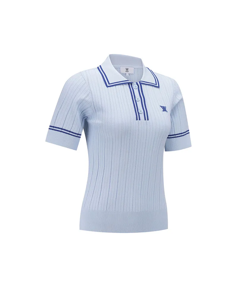 ANEW Golf Women's Collared Essential Short Sweater - Light Blue