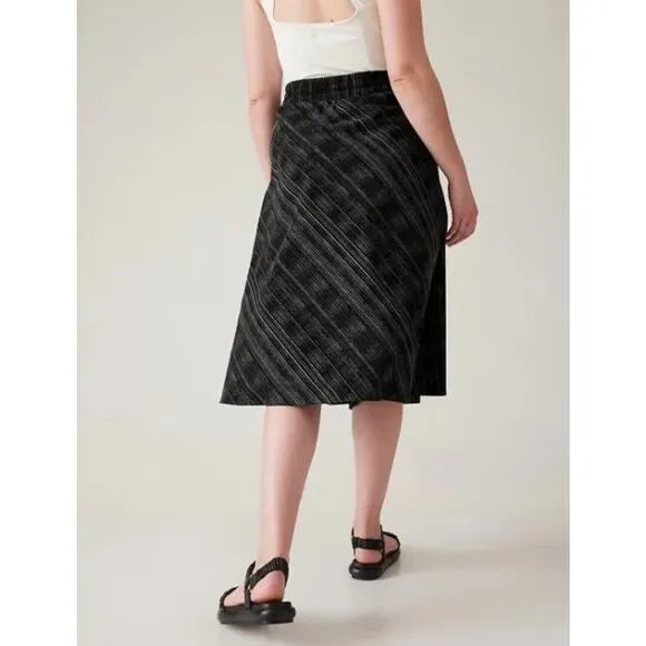 Athleta Arrival MIDI Skirt Sz. 22 Amara Stripe Black NWT Fall Travel Comfort $89