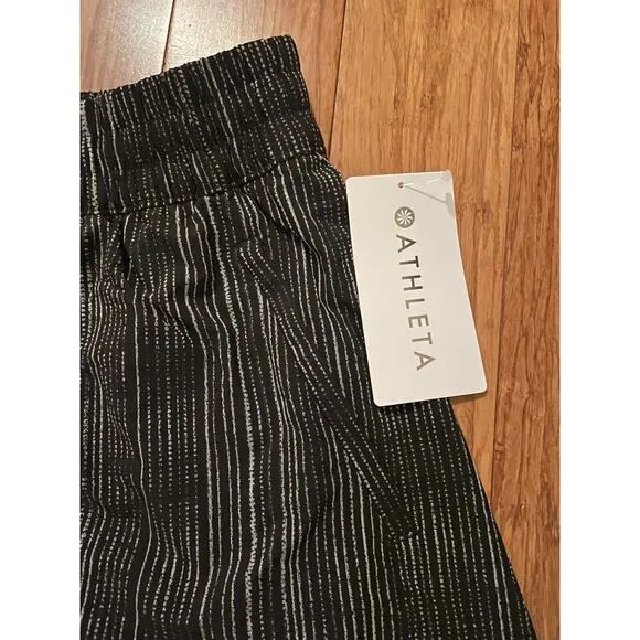 Athleta Arrival MIDI Skirt Sz. 22 Amara Stripe Black NWT Fall Travel Comfort $89