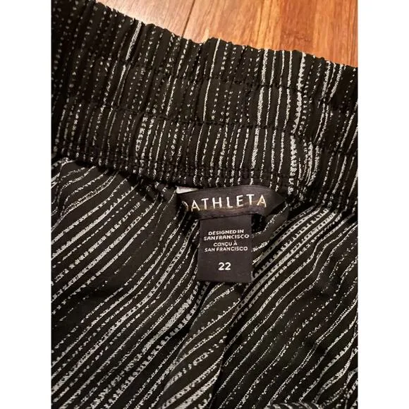 Athleta Arrival MIDI Skirt Sz. 22 Amara Stripe Black NWT Fall Travel Comfort $89