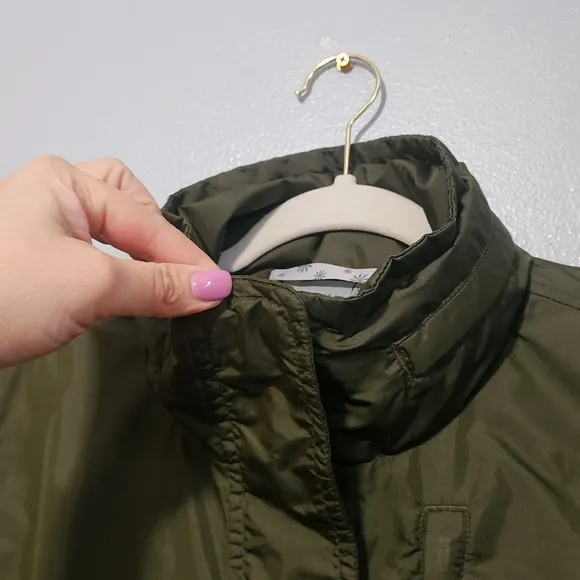 ATHLETA Military Cargo Utility Military Green Windbreaker Bomber Jacket Small