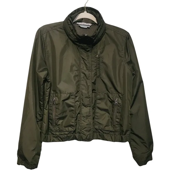 ATHLETA Military Cargo Utility Military Green Windbreaker Bomber Jacket Small