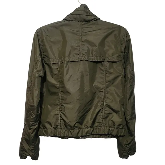 ATHLETA Military Cargo Utility Military Green Windbreaker Bomber Jacket Small