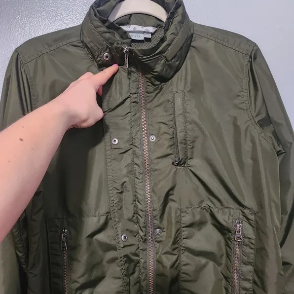 ATHLETA Military Cargo Utility Military Green Windbreaker Bomber Jacket Small