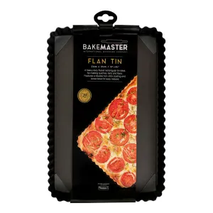 Bakemaster Loose Base Fluted Rectangular Flan/Quiche Pan 31x21x3.5