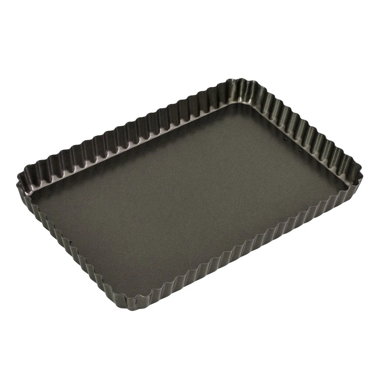 Bakemaster Loose Base Fluted Rectangular Flan/Quiche Pan 31x21x3.5