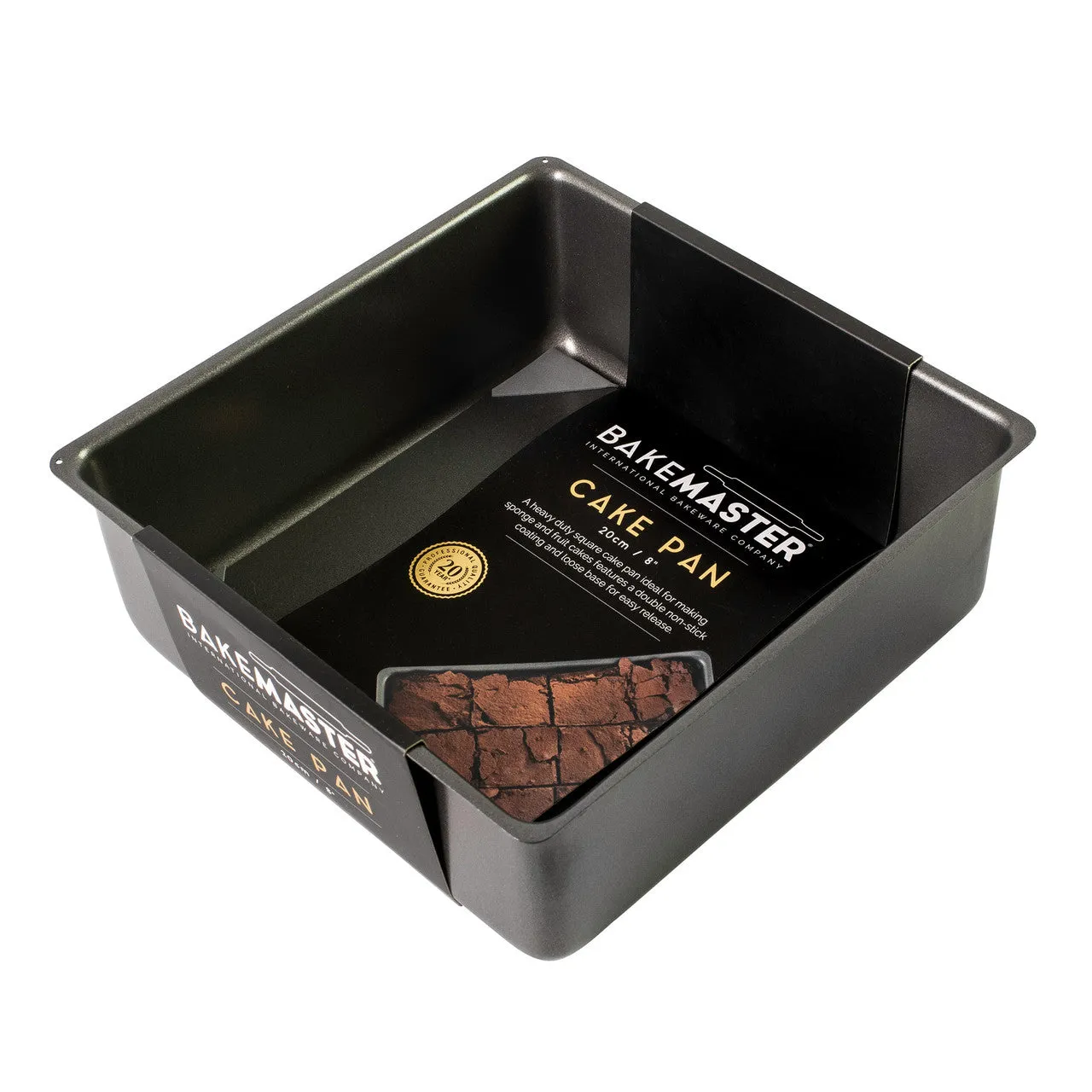 BakeMaster Loose Base Square Deep Cake Pan 20x7