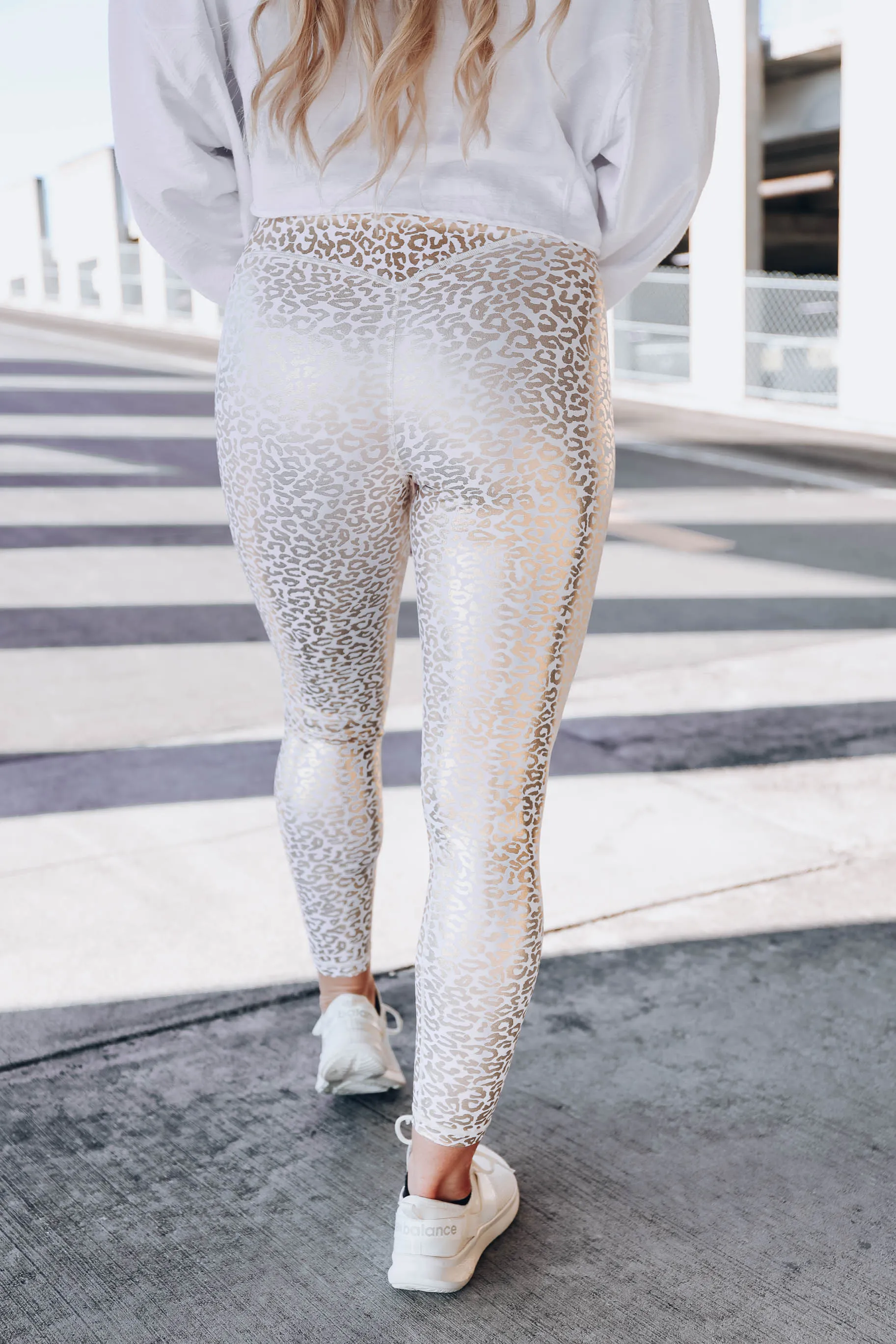 Barely There Embossed Leggings - Gold