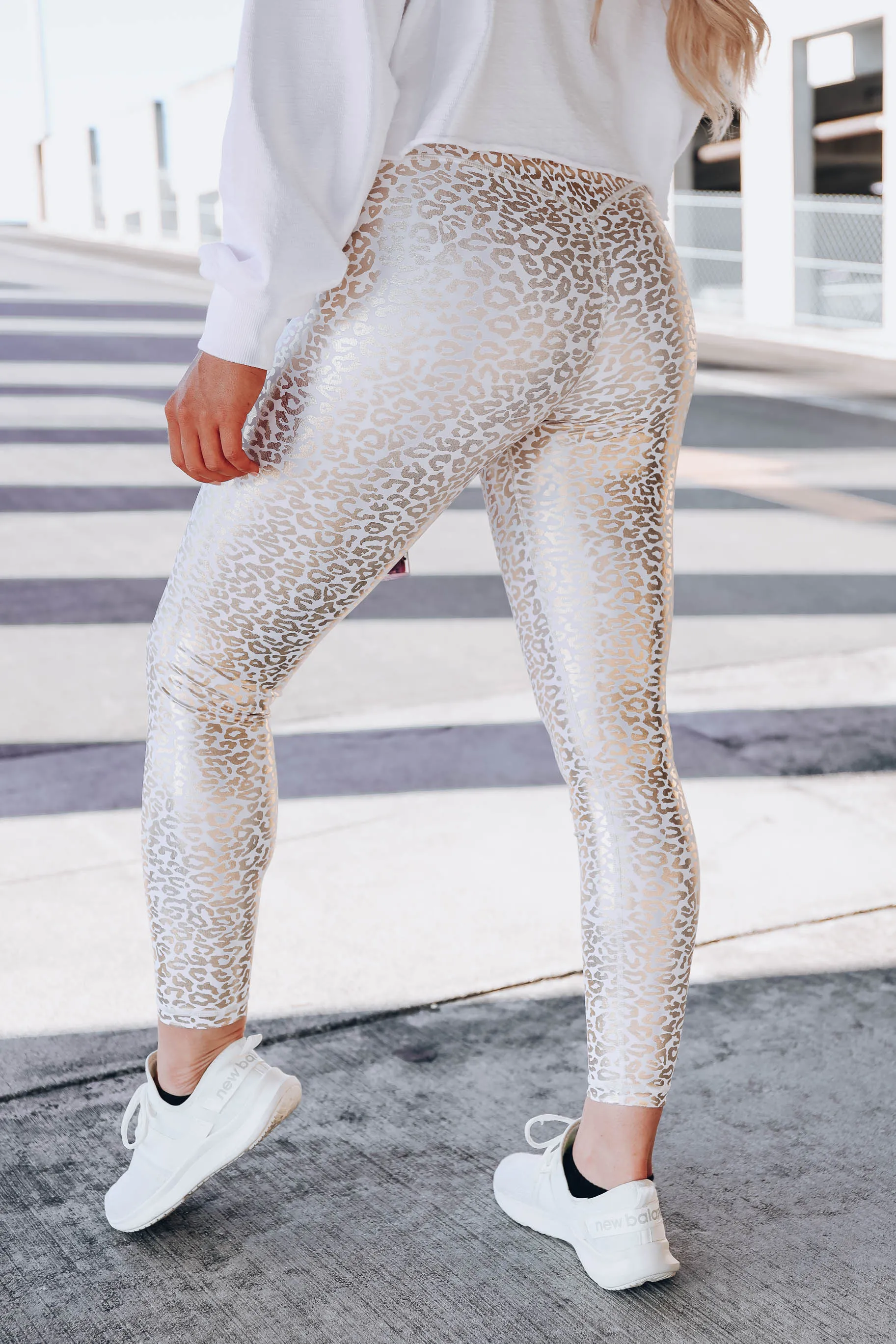 Barely There Embossed Leggings - Gold