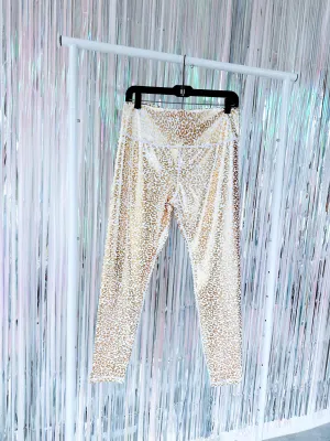 Barely There Embossed Leggings - Gold