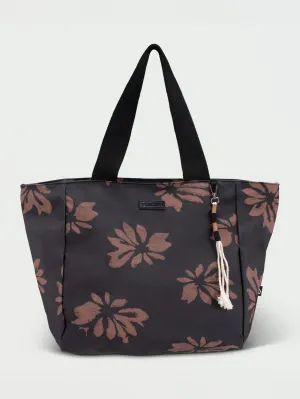 Bay Bae Beach Tote  - Black Tan