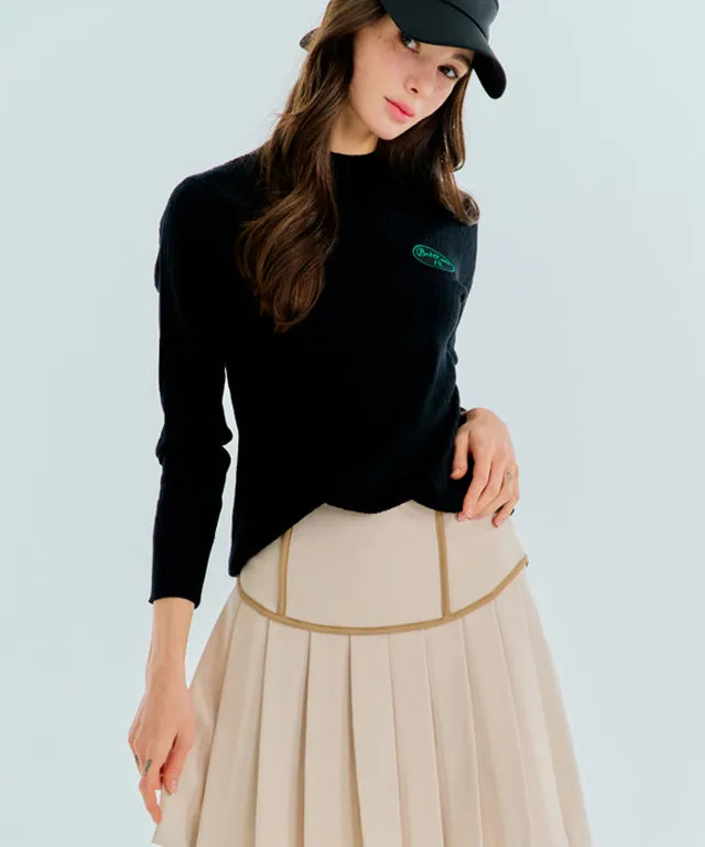 BENECIA 12 Twist Round Neck Top - Black