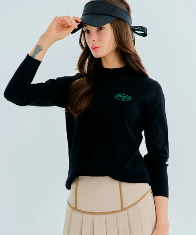 BENECIA 12 Twist Round Neck Top - Black