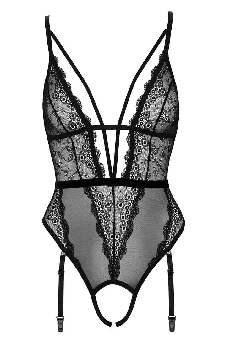 Black bodysuit with pearl string - Out To Allure