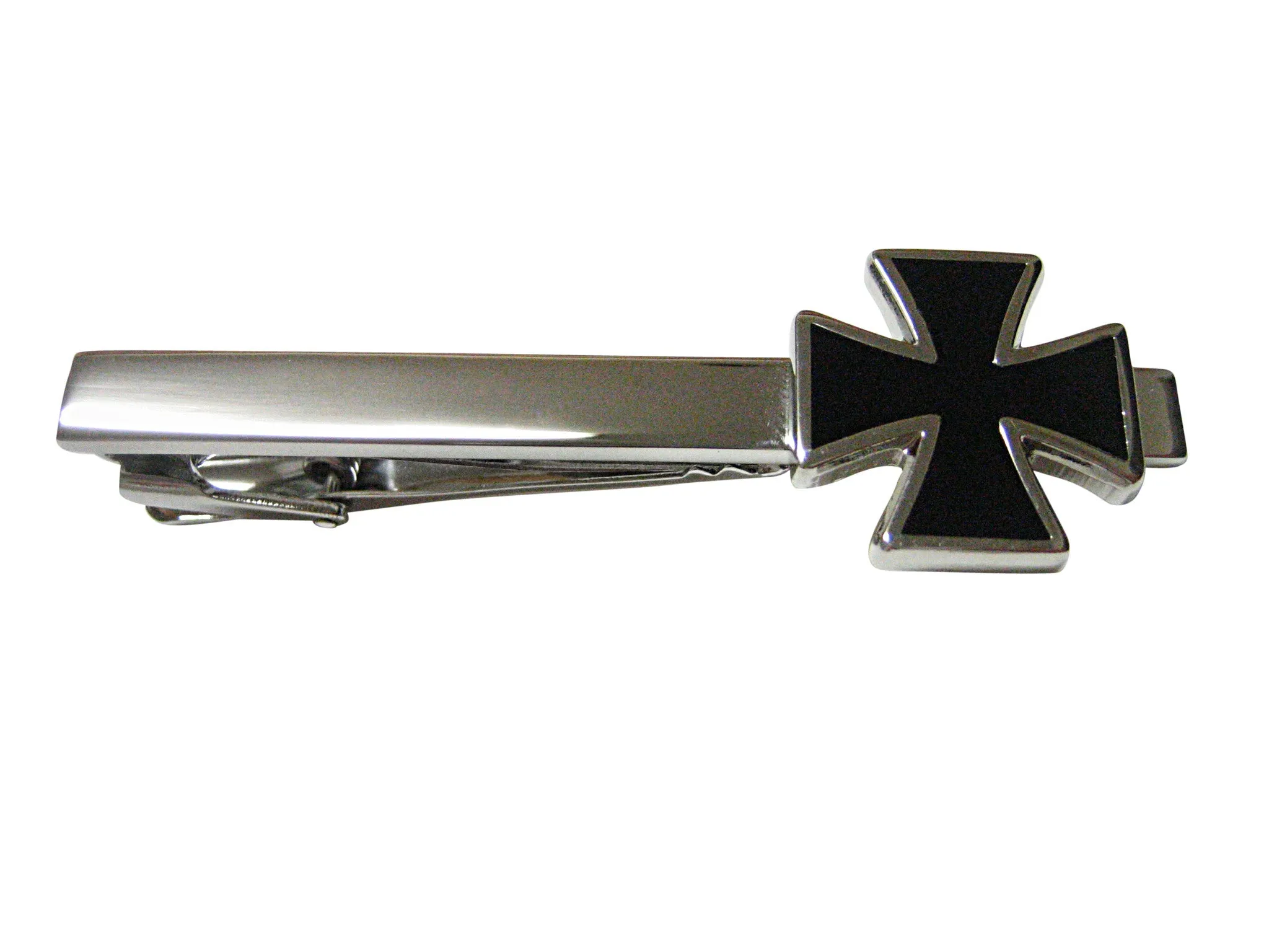 Black Cross Square Tie Clip