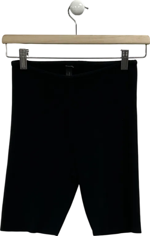 Black Seamless Knit Cycling Shorts UK S