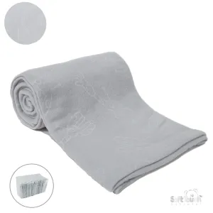 BLUE EMBOSSED FLEECE BABY WRAP (BP) (PK12) FBP06-G