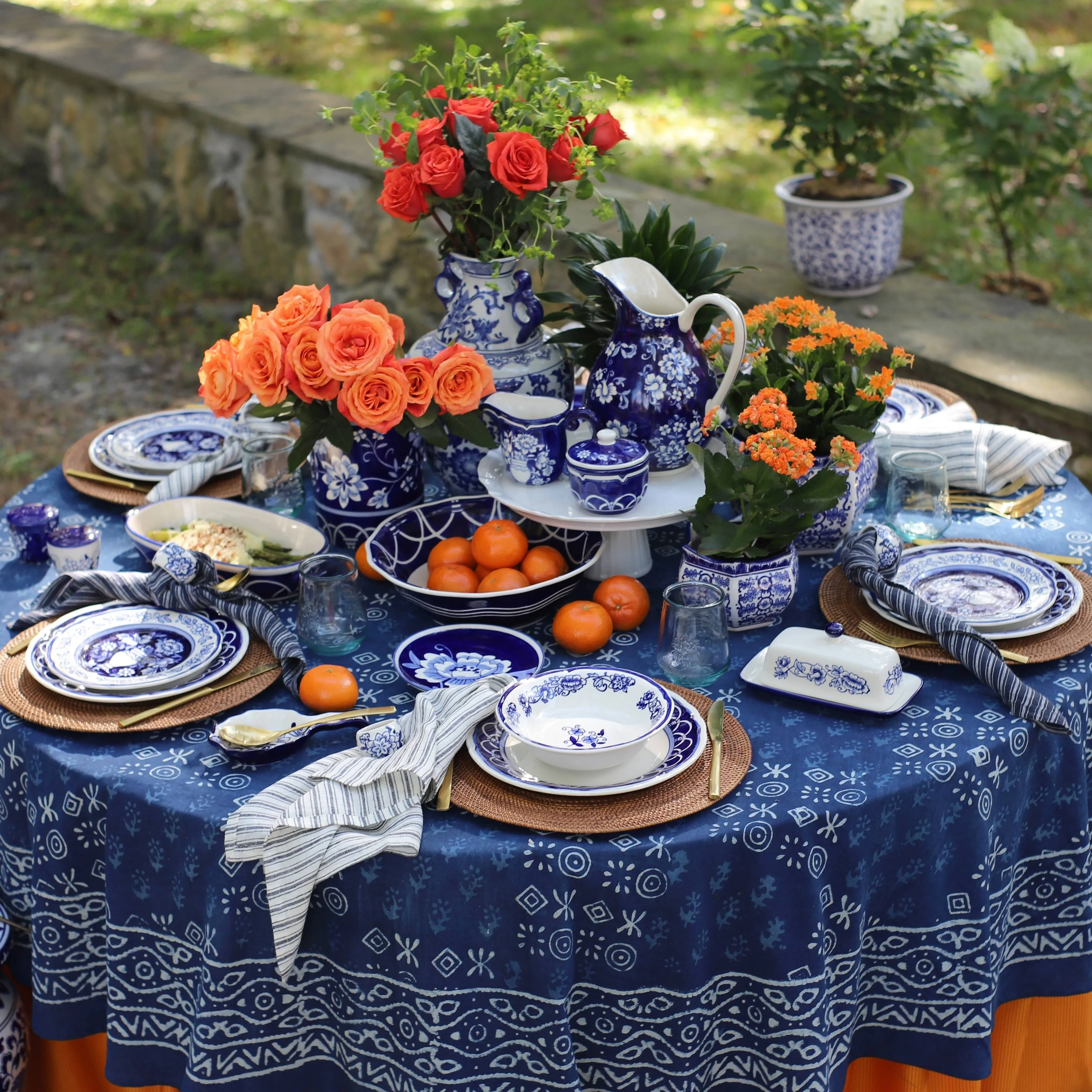 Blue Garden Utensil Holder - 6.1 xx6.1 x7.4