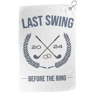 Blue Last Swing Before the Ring Bachelor Golf Towel