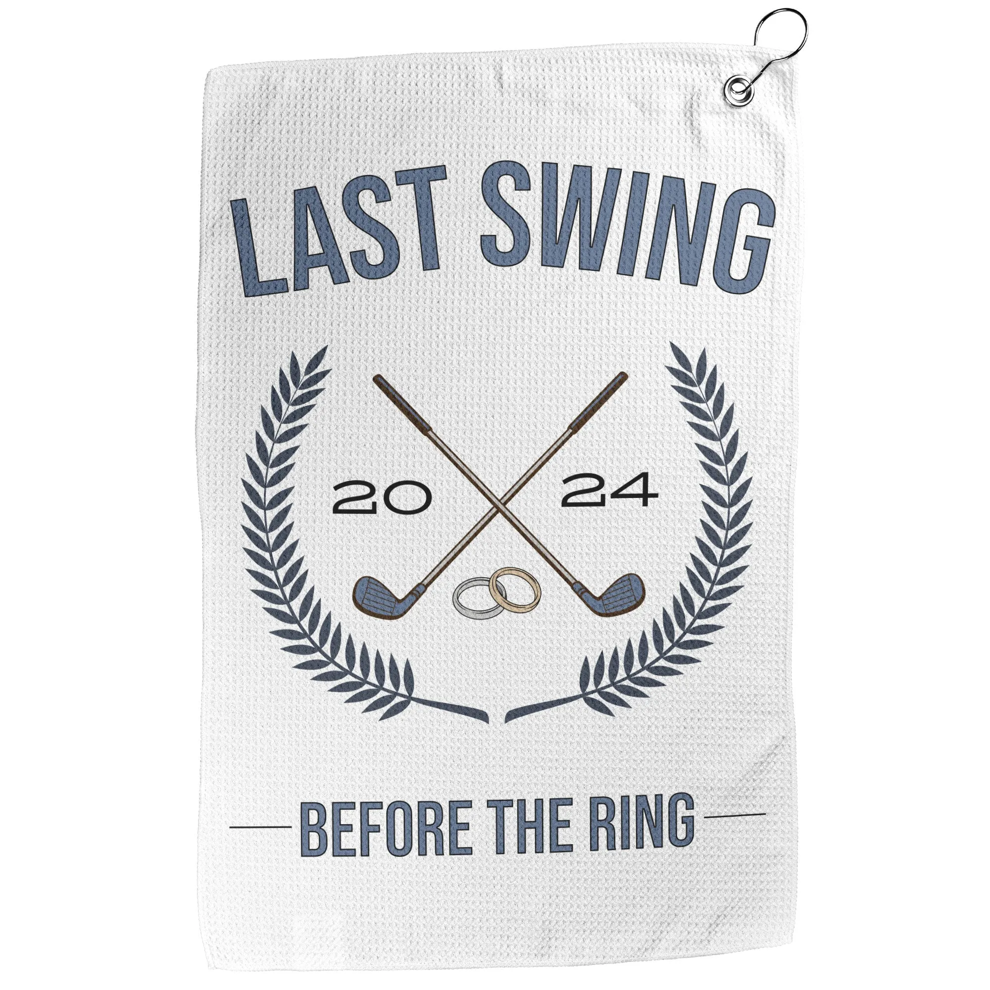 Blue Last Swing Before the Ring Bachelor Golf Towel