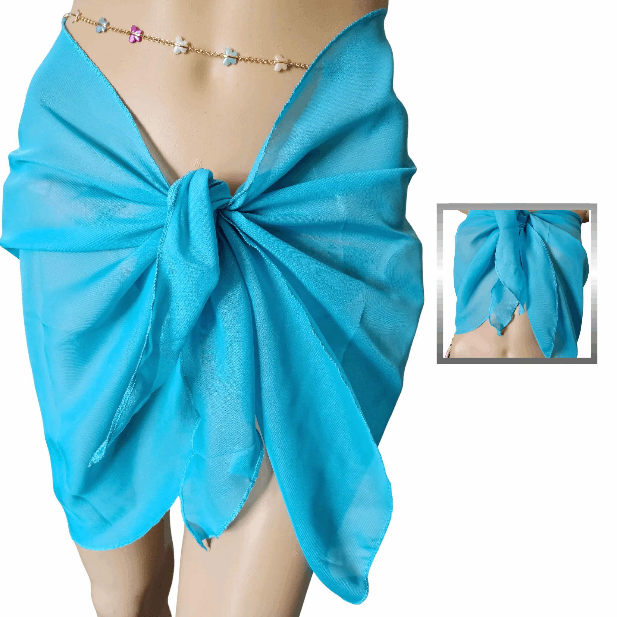 Blue Women's Swimsuit Cover Up Sarong Cover-Ups Wrap Skirt