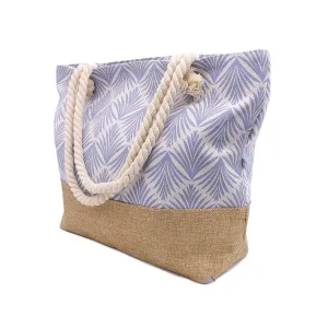 BOHO LEAF PRINT BEACH TOTE BAG