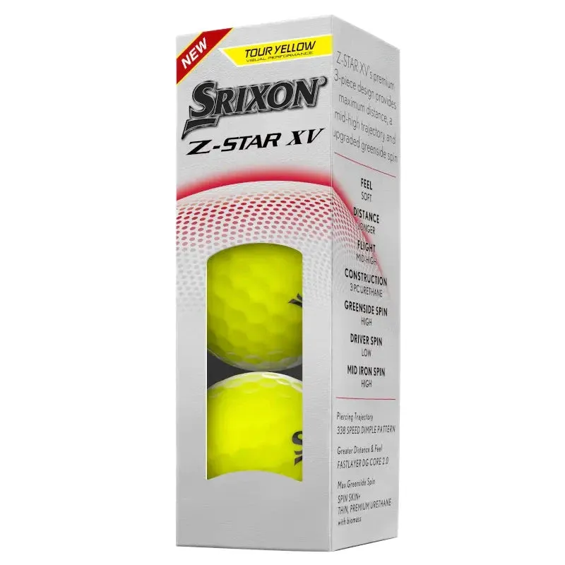 Bolas de golf amarillas Srixon Z Star XV, paquete de 12