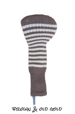Brown and Old Gold Club Sock Golf Headcover