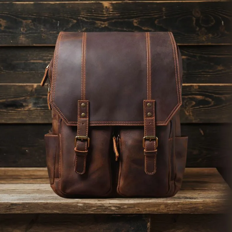 Brown Leather Rucksack | BIEFELD