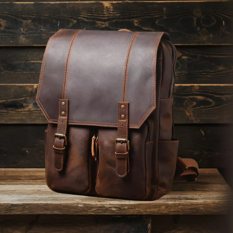 Brown Leather Rucksack | BIEFELD