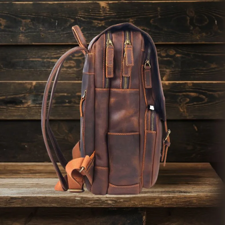 Brown Leather Rucksack | BIEFELD