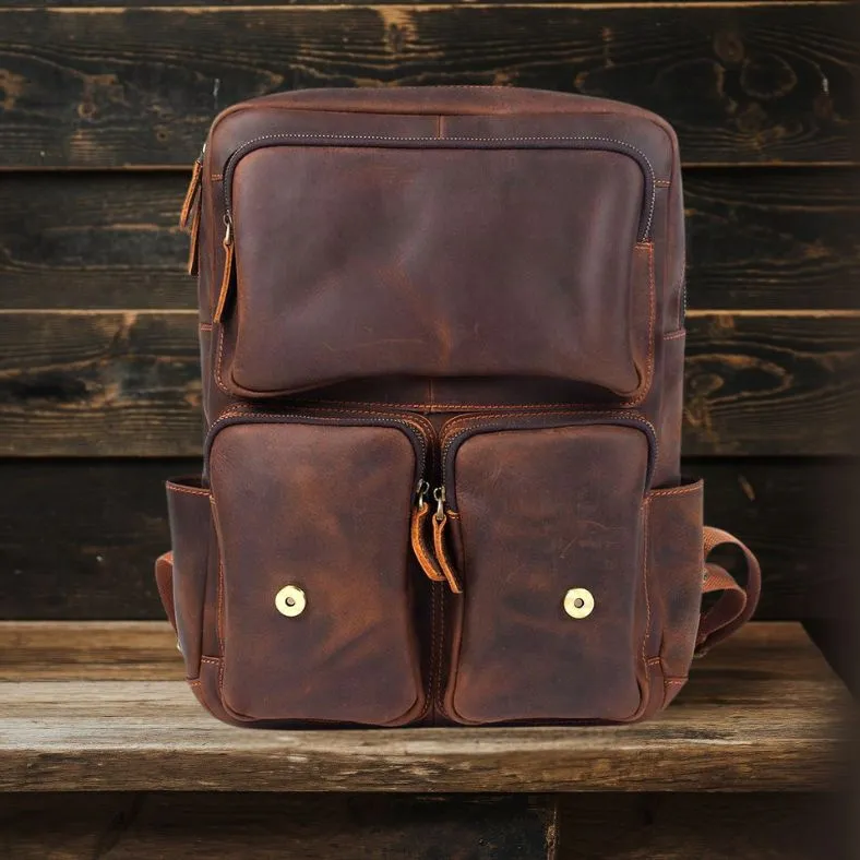Brown Leather Rucksack | BIEFELD